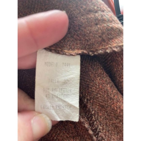 Ti Amo Vintage 70s Brown Tweed Wool Blend Blazer and Pants Suit Set - Picture 7 of 7